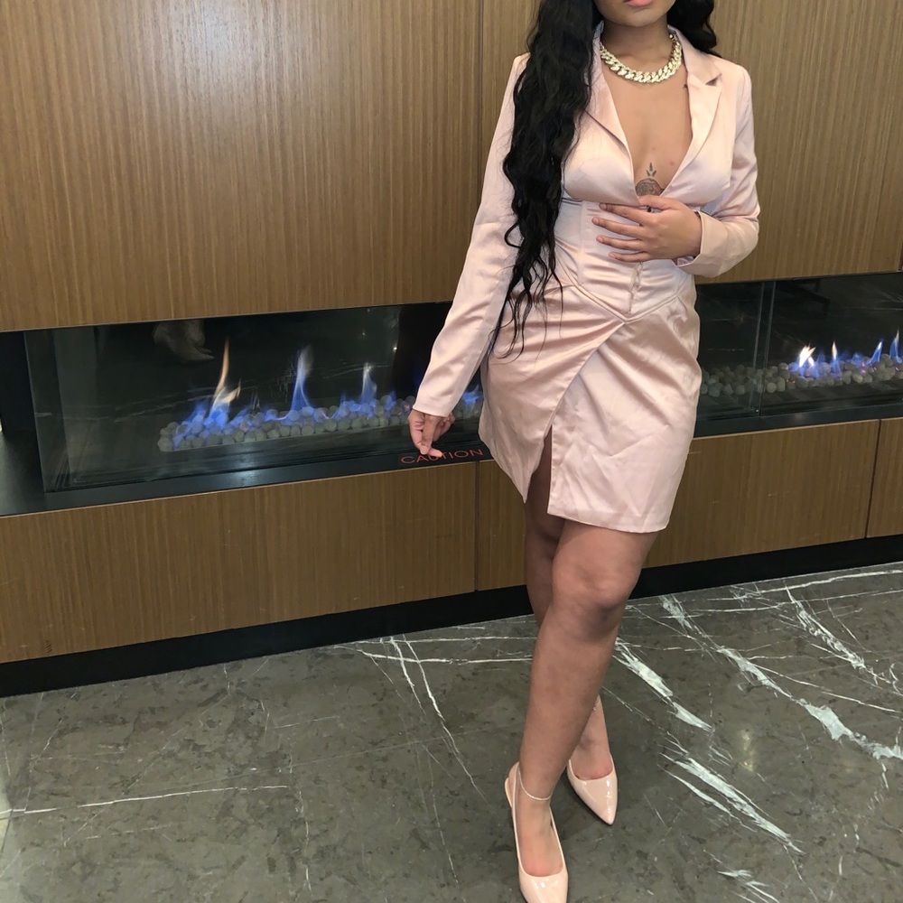 Satin blazer dress